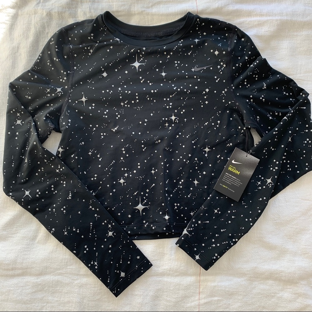 Nike Women's Black Starry Long Sleeve Top